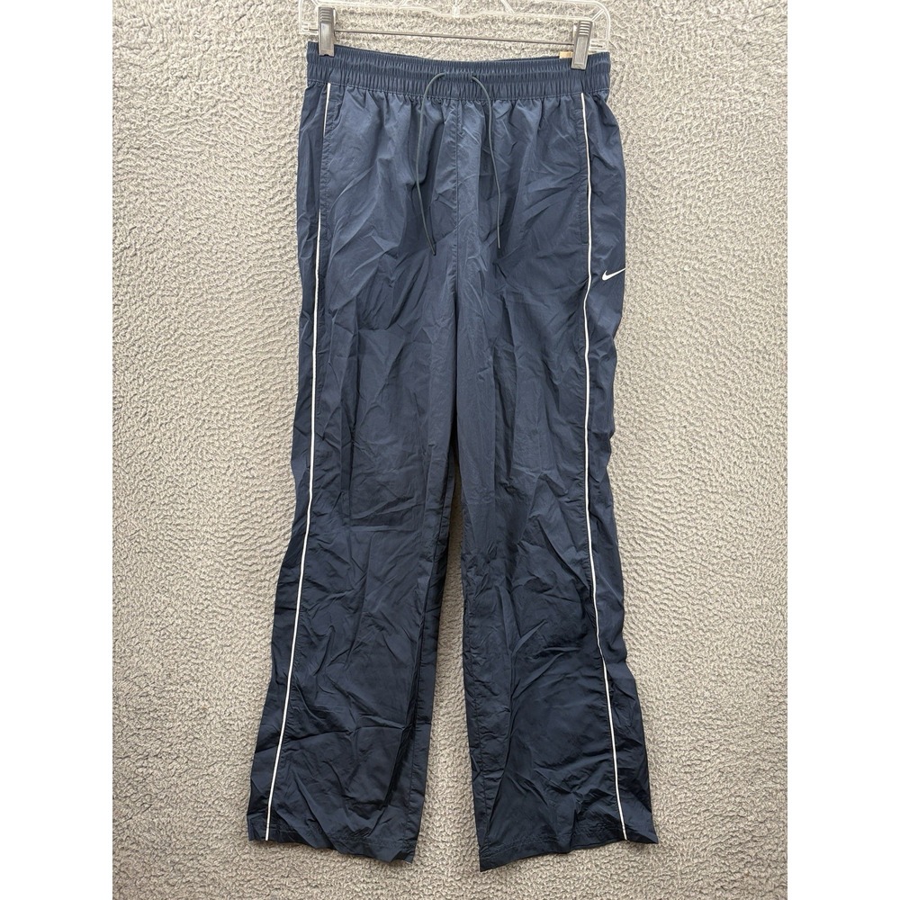 Nike Pants Womens Small Navy Windrunner High Waisted Woven Open Hem FV7655-478